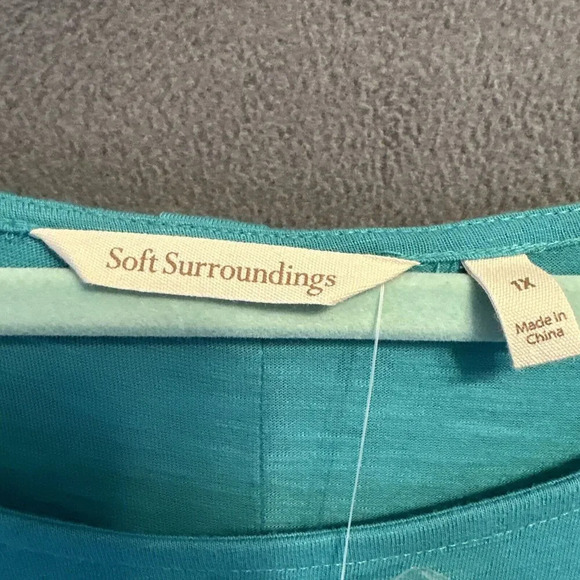 NWT Soft Surroundings Senja Button Back Tunic Top Plus Size 1X Tidal Wave Blue - Picture 4 of 9